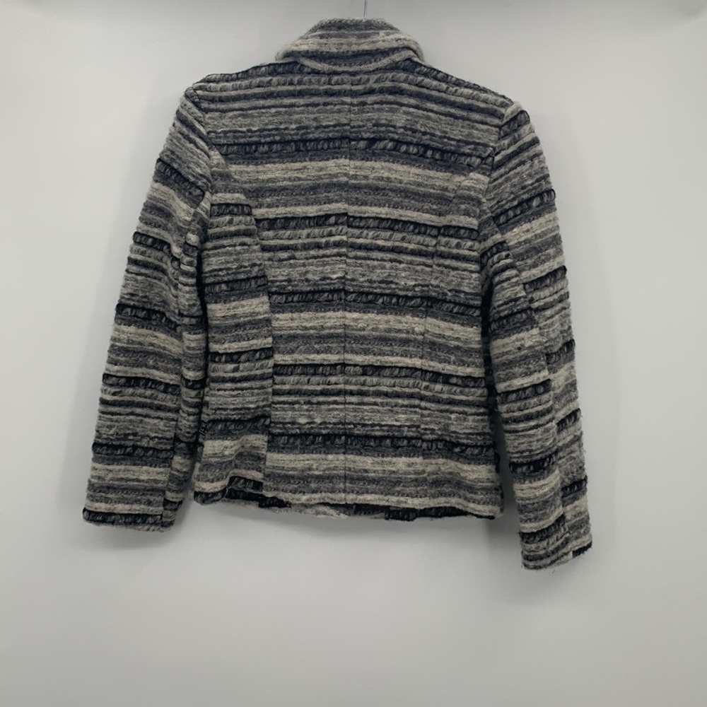 Art Rare Toggery Stripped Wool Gray & White Blazer Size M - Picture 2 of 5
